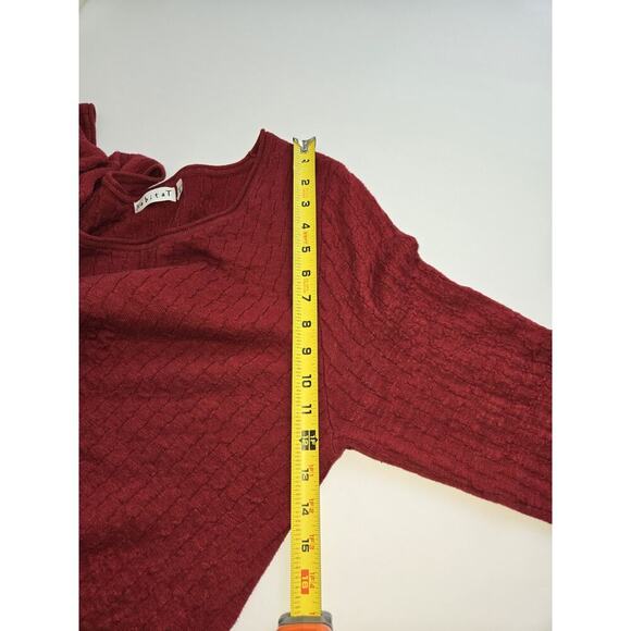 Habitat Red Cotton Linen Lagenlook Tunic Sweater size XL One Pocket - Picture 8 of 13